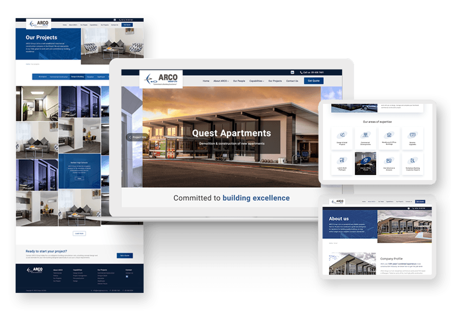 Taskamju created the website for construction company ARCO to present their services